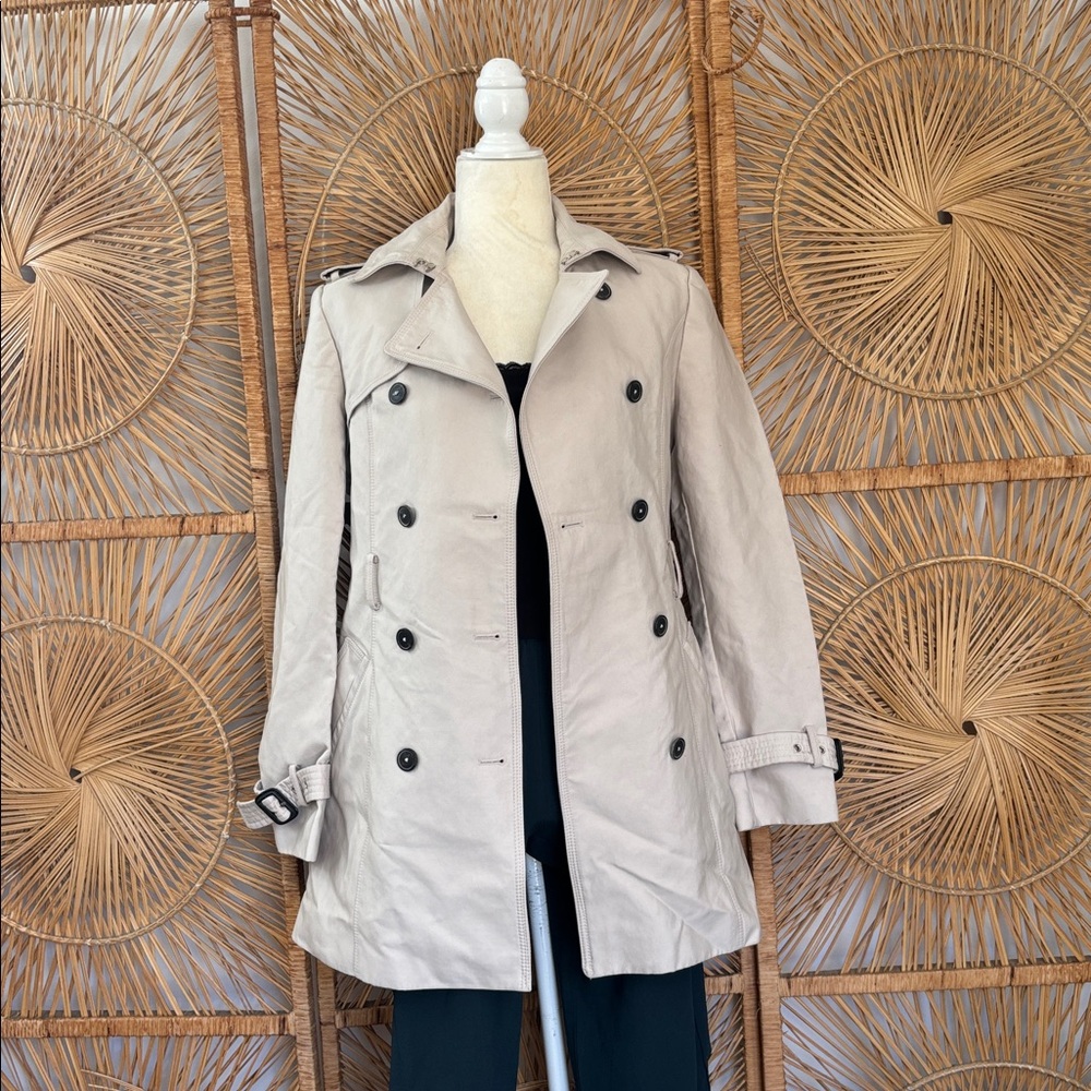 Zara Beige Double-Breasted Trench Coat
